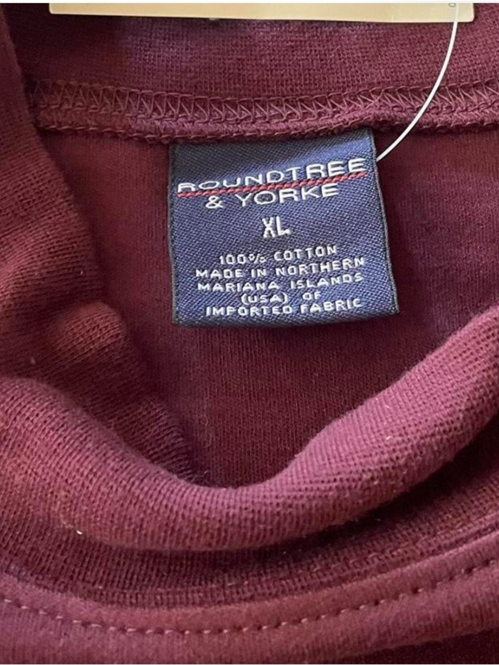 NWT! Roundtree & Yorke Men's Maroon Crewneck Sweater, Sz XL
